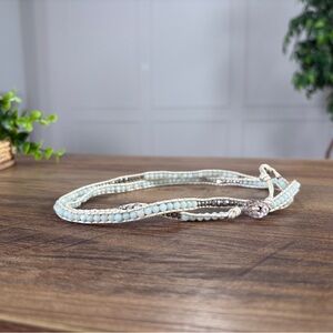 Nakamol Beaded Wrap Necklace/bracelet in Pale Blue